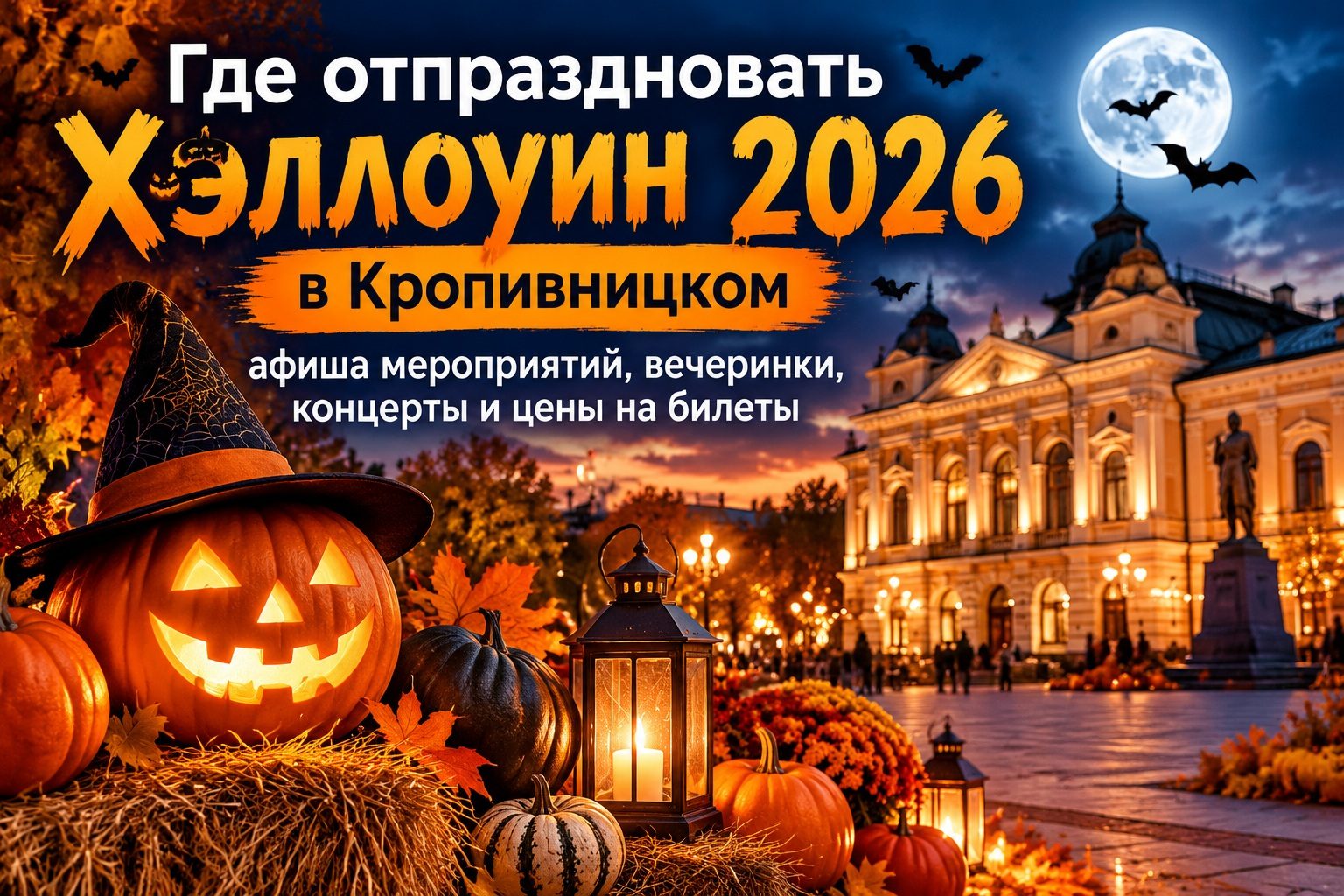 Где отпраздновать Хэллоуин 2026 в Кропивницком: афиша мероприятий, вечеринки, концерты и цены на билеты