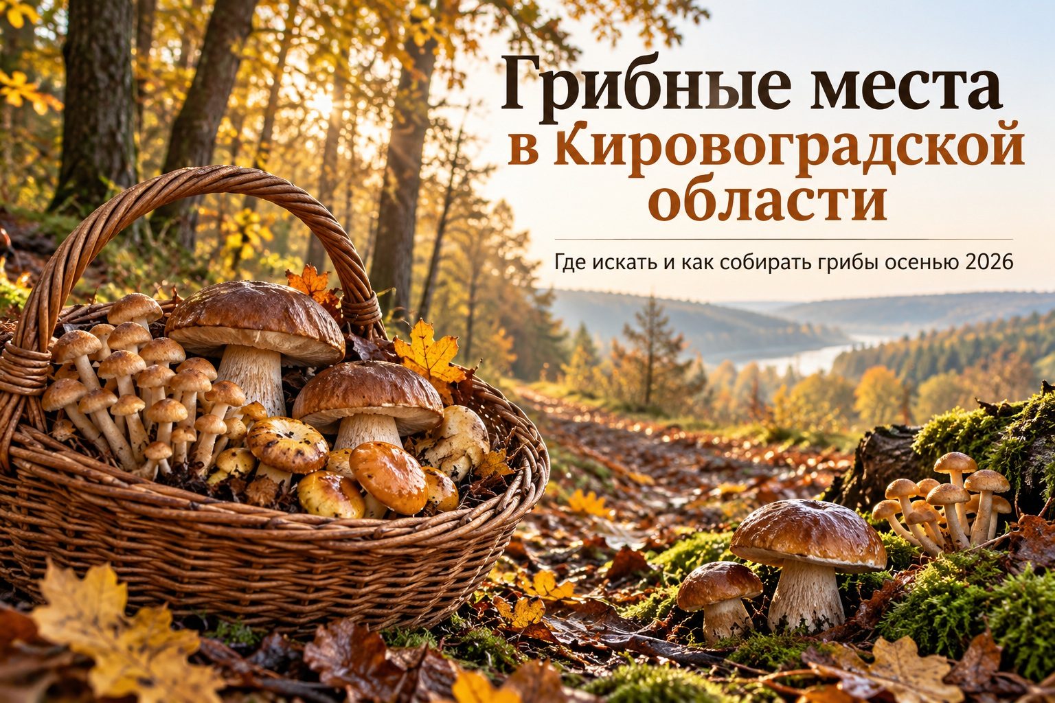 Грибные места в Кировоградской области: где искать и как собирать грибы осенью 2026