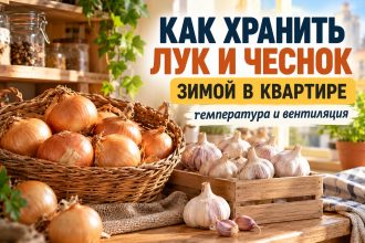 Как хранить лук и чеснок зимой в квартире: оптимальная температура, влажность и вентиляция