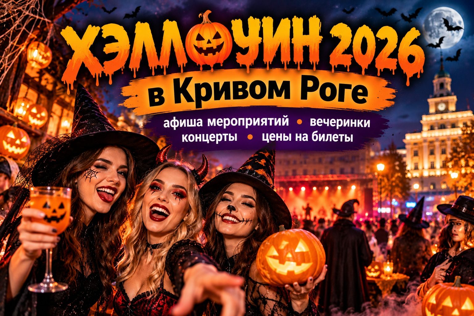 Где отпраздновать Хэллоуин 2026 в Кривом Роге: афиша мероприятий, вечеринки, концерты и цены на билеты