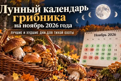 Лунный календарь грибника на ноябрь 2026 года: лучшие и худшие дни для тихой охоты