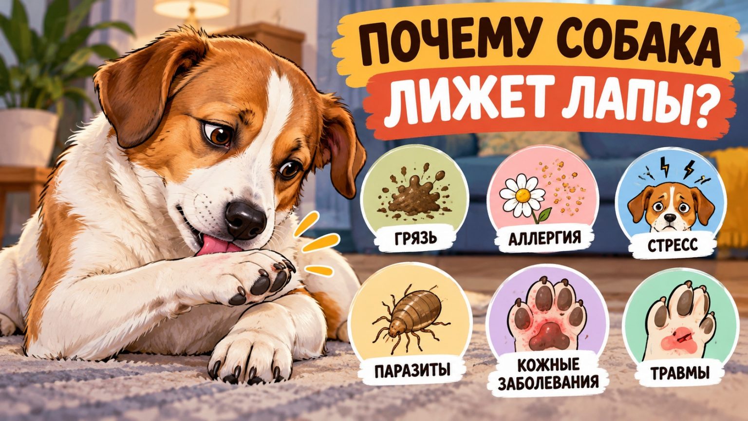 Почему собака постоянно лижет лапы: 7 причин от обычной грязи до аллергии и стресса