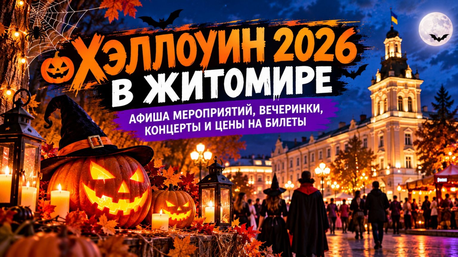 Где отпраздновать Хэллоуин 2026 в Житомире: афиша мероприятий, вечеринки, концерты и цены на билеты
