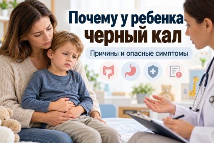 Почему у ребенка черный кал: основные причины, опасные симптомы и когда обращаться к врачу