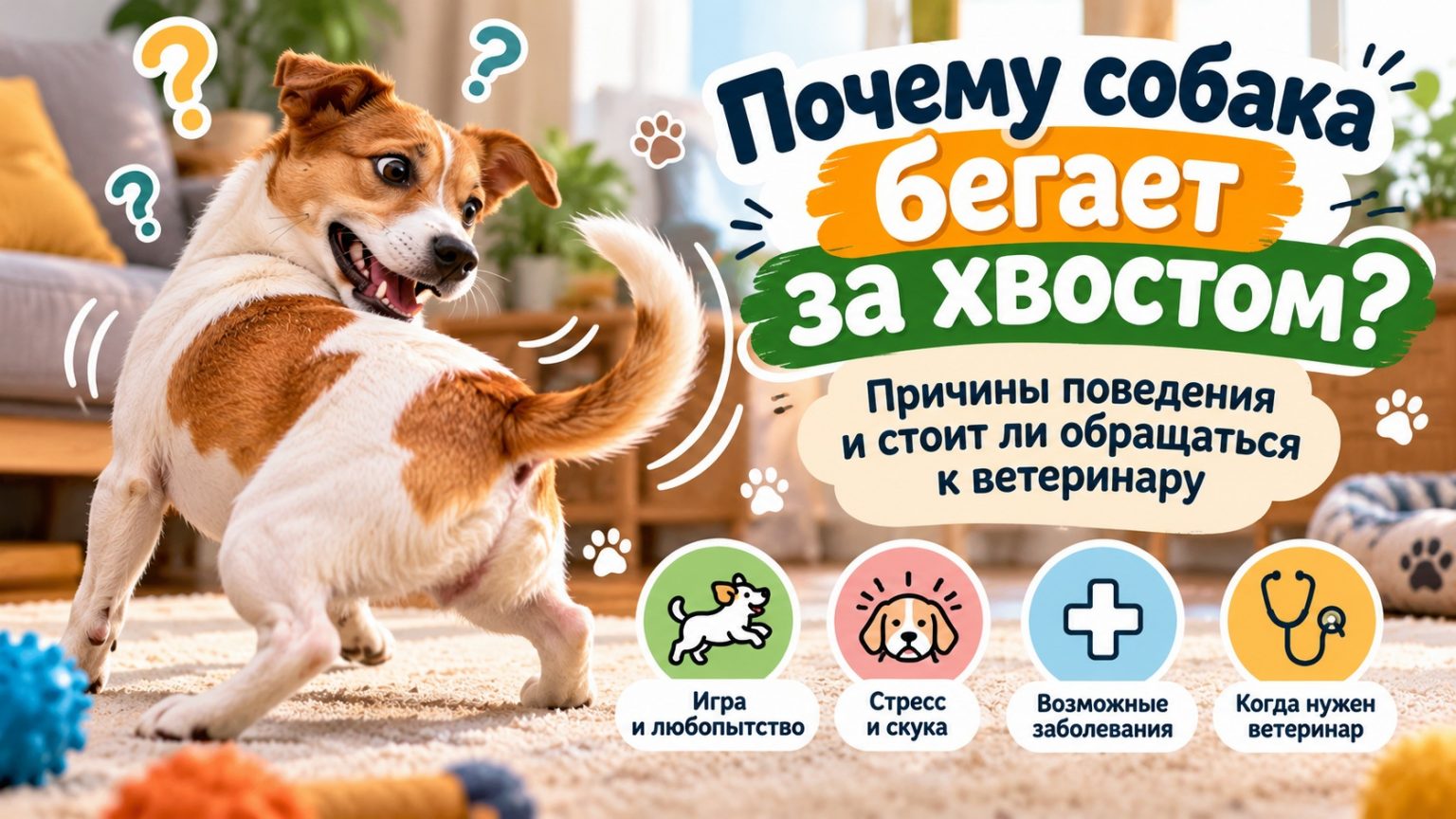 Почему собака бегает за хвостом: причины поведения и когда нужно обращаться к ветеринару