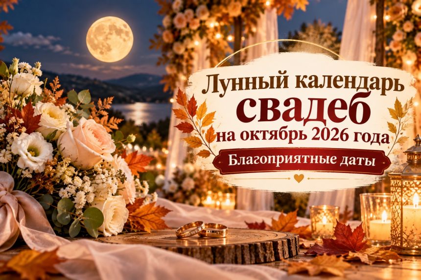 Лунный календарь свадеб на октябрь 2026: лучшие и неблагоприятные даты для брака