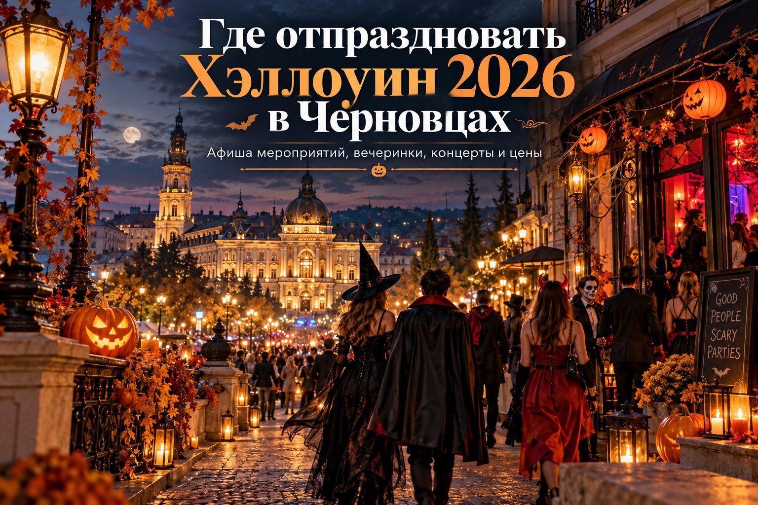Где отпраздновать Хэллоуин 2026 в Черновцах: афиша мероприятий, вечеринки, концерты и цены на билеты