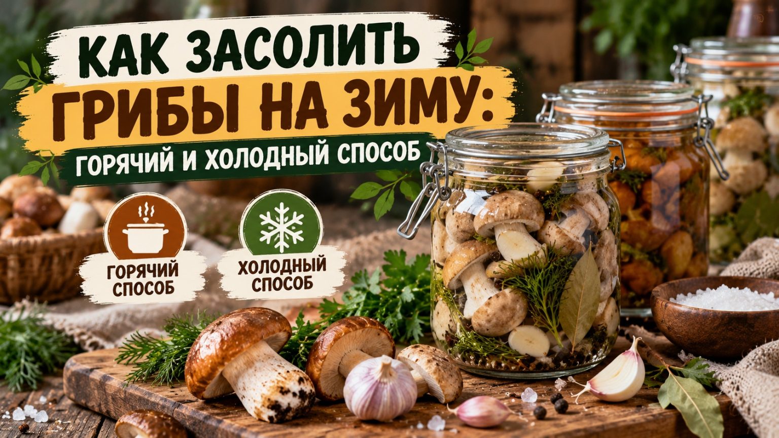 Как засолить грибы на зиму: горячий и холодный способ, рецепты и правила хранения