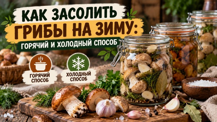 Как засолить грибы на зиму: горячий и холодный способ, рецепты и правила хранения