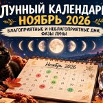 Лунный календарь ноябрь 2026: благоприятные и неблагоприятные дни, фазы Луны