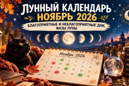 Лунный календарь ноябрь 2026: благоприятные и неблагоприятные дни, фазы Луны